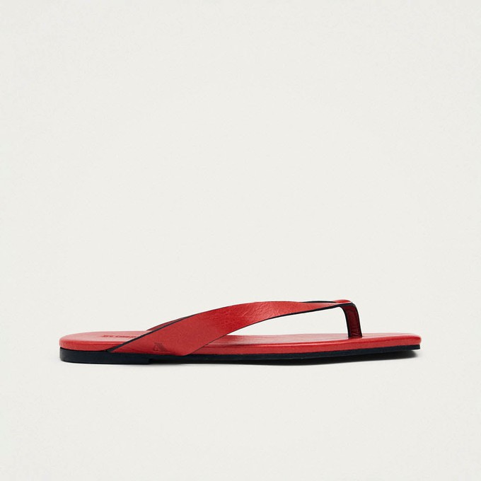 Ola Rift Red Leather Sandals from Alohas