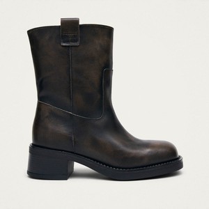 Rajan Vintage Effect Brown Leather Boots from Alohas