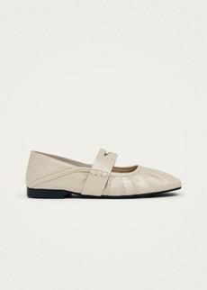 Bargo Cream Leather Ballet Flats via Alohas
