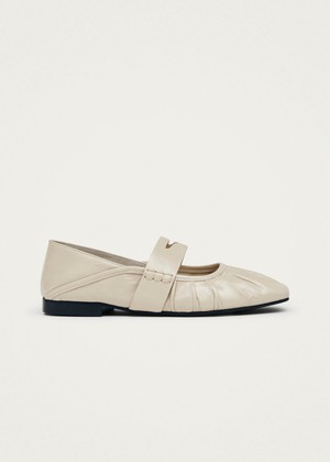 Bargo Cream Leather Ballet Flats from Alohas