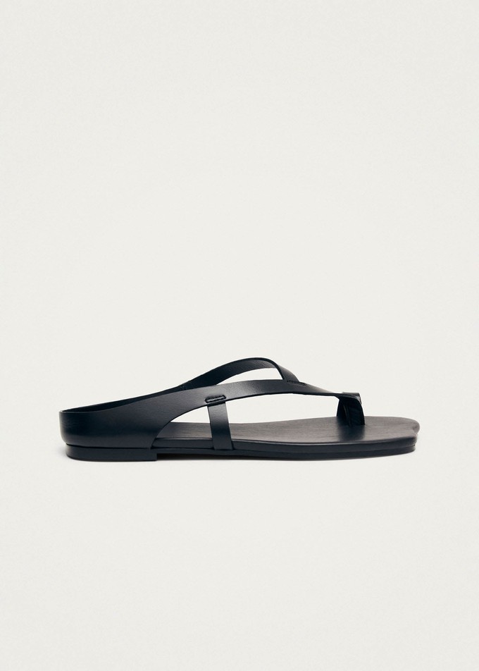Dawn Black Leather Sandals from Alohas