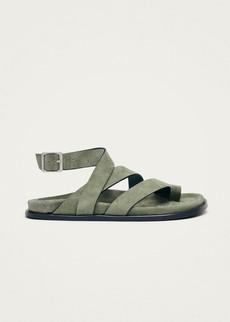 Tide Suede Green Leather Sandals via Alohas