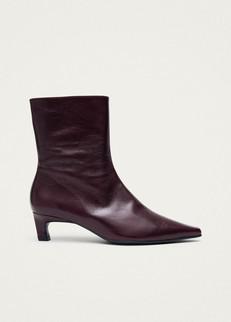 Ambar Rift Burgundy Leather Ankle Boots via Alohas