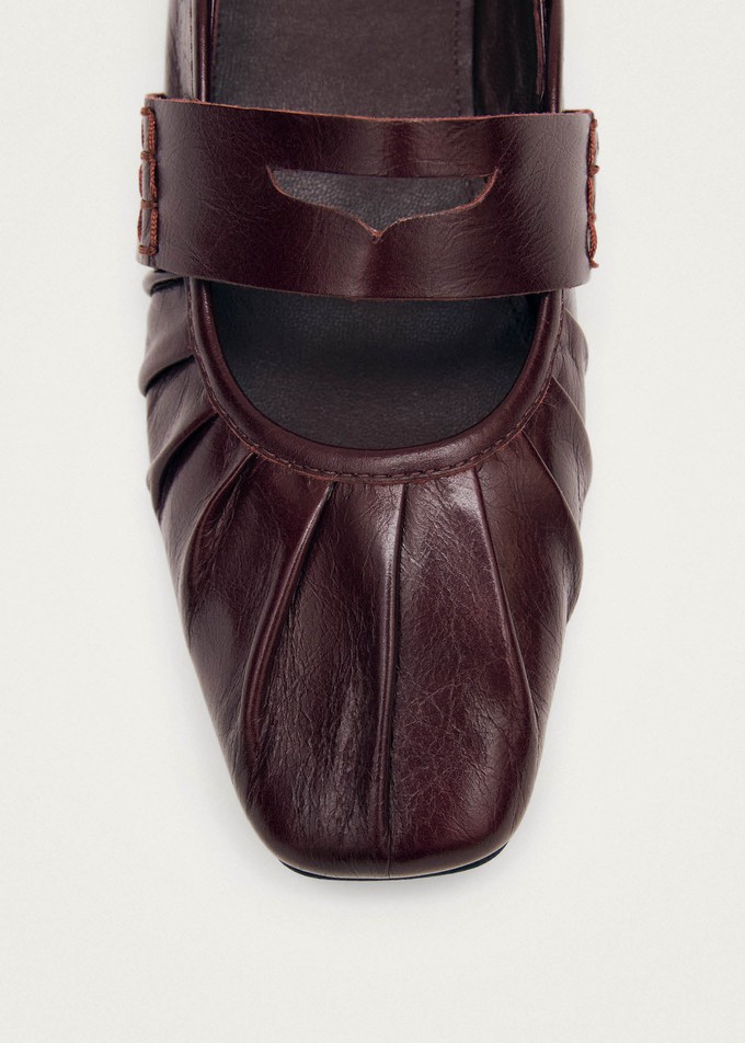 Bargo Burgundy Leather Ballet Flats from Alohas