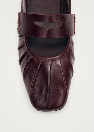 Bargo Burgundy Leather Ballet Flats from Alohas