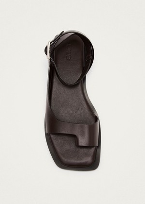 Tebas Brown Leather Sandals from Alohas
