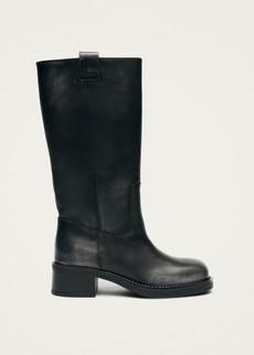 Sajan Vintage Effect Black Leather Boots via Alohas