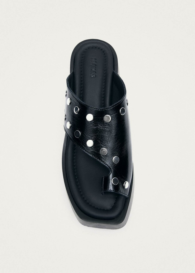 Nova Studs Black Leather Sandals from Alohas