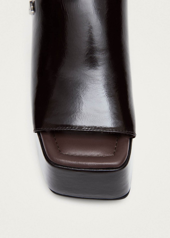Vale Patent Brown Leather Sandals from Alohas