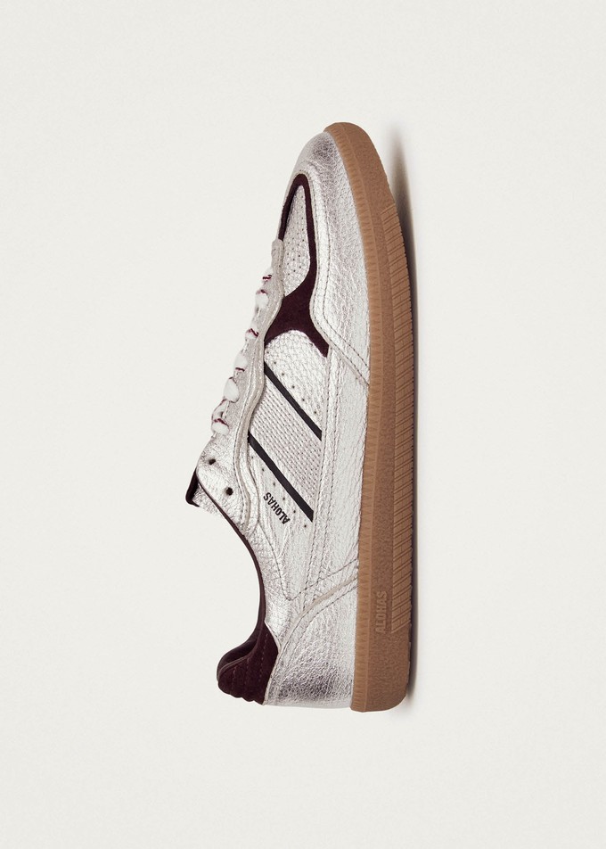 Tb.490 Grain Shimmer Silver & Burgundy Leather Sneakers from Alohas