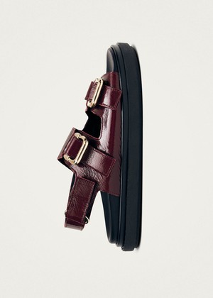 Harper Burgundy Patent Leather Sandals from Alohas