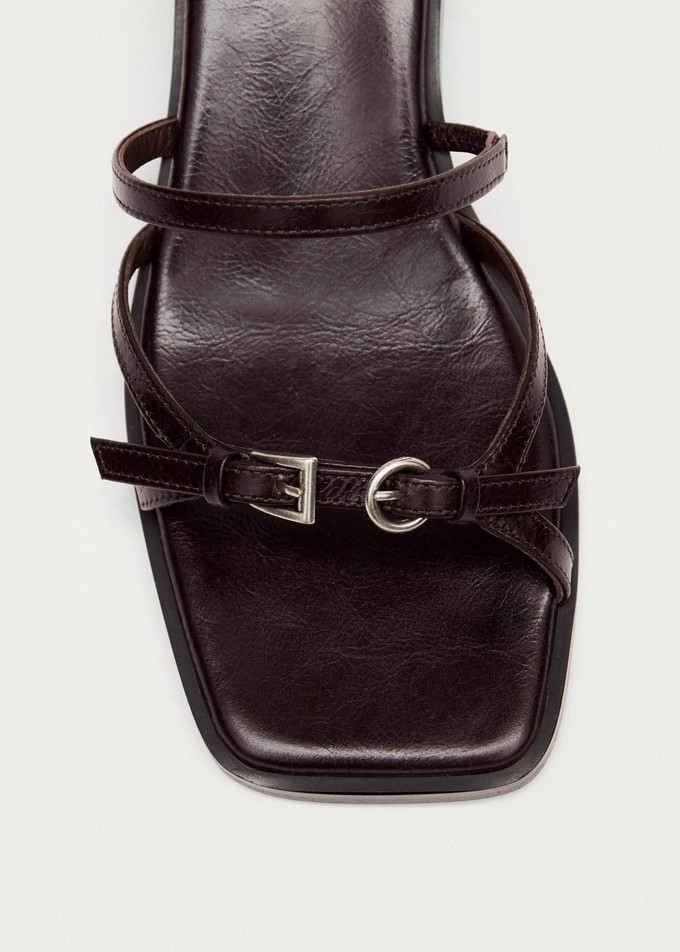 Liko Rift Dark Brown Leather Sandals from Alohas
