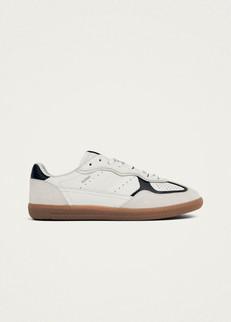 Tb.490 Rife Grain White Black Leather Sneakers via Alohas