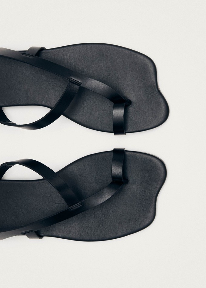 Dawn Black Leather Sandals from Alohas