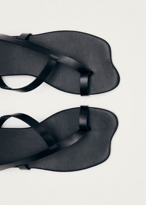 Dawn Black Leather Sandals from Alohas
