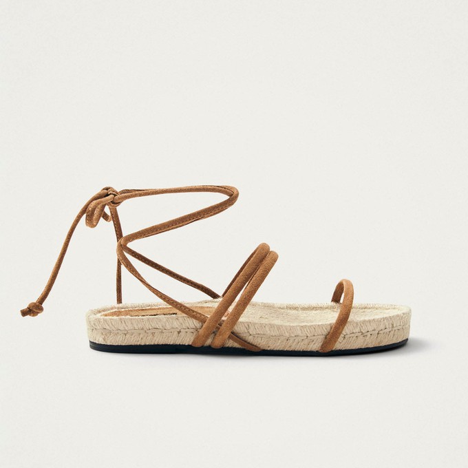 Rayna Suede Tan Leather Sandals from Alohas