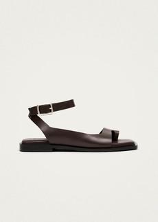 Tebas Brown Leather Sandals via Alohas