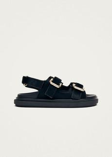 Harper Soft Black Leather Sandals via Alohas