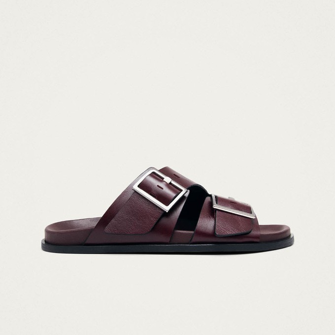 Alba Rift Burgundy Leather Sandals from Alohas