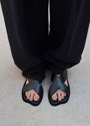 Nalu Black Leather Sandals from Alohas