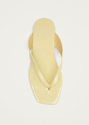 Ola Pale Yellow Leather Sandals from Alohas