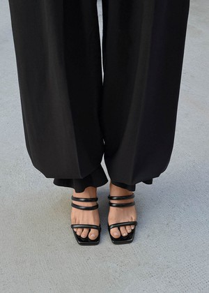 Indiana Rift Black Leather Sandals from Alohas