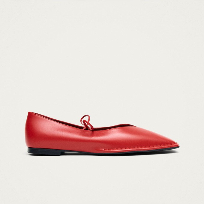 Sway Red Leather Ballet Flats from Alohas