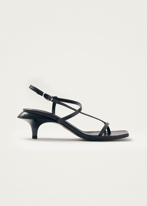 Magali Black Leather Sandals from Alohas