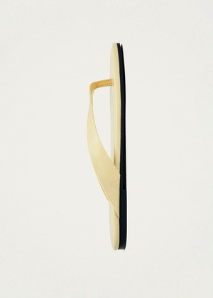 Ola Pale Yellow Leather Sandals from Alohas