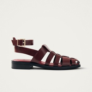 Perry Sleek Burgundy Leather Sandals from Alohas