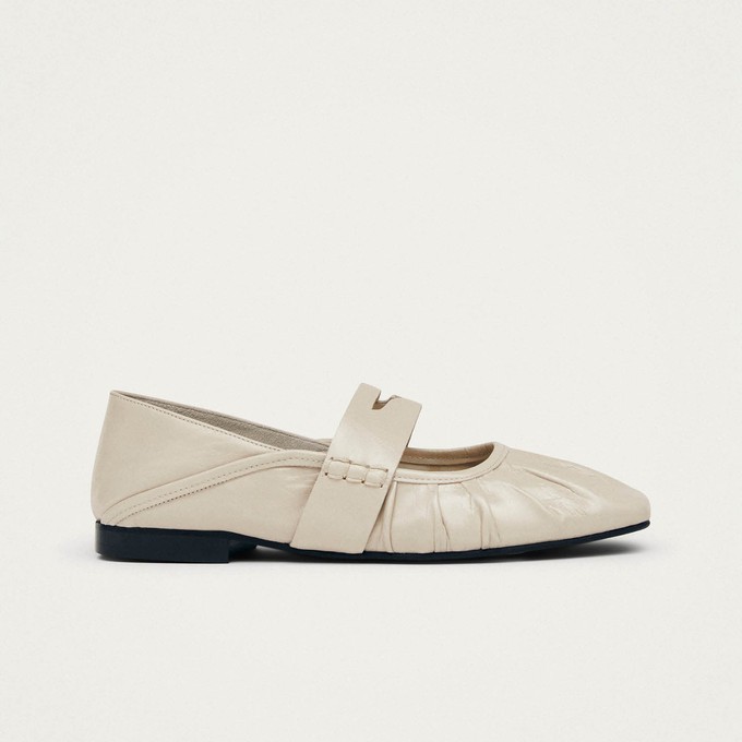Bargo Cream Leather Ballet Flats from Alohas