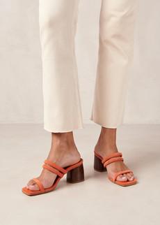 Indiana Pomelo Orange Leather Sandals via Alohas