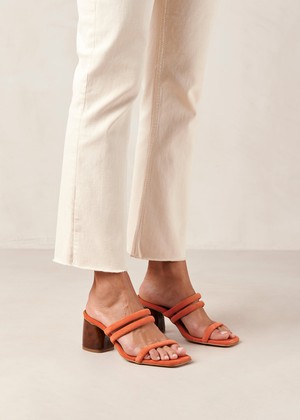 Indiana Pomelo Orange Leather Sandals from Alohas
