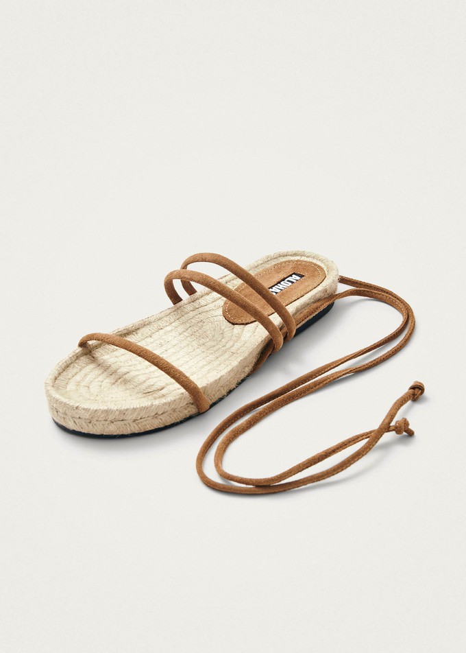 Rayna Suede Tan Leather Sandals from Alohas