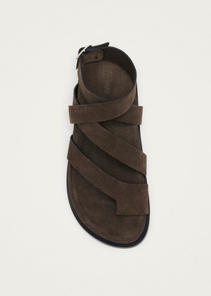 Tide Suede Brown Leather Sandals from Alohas