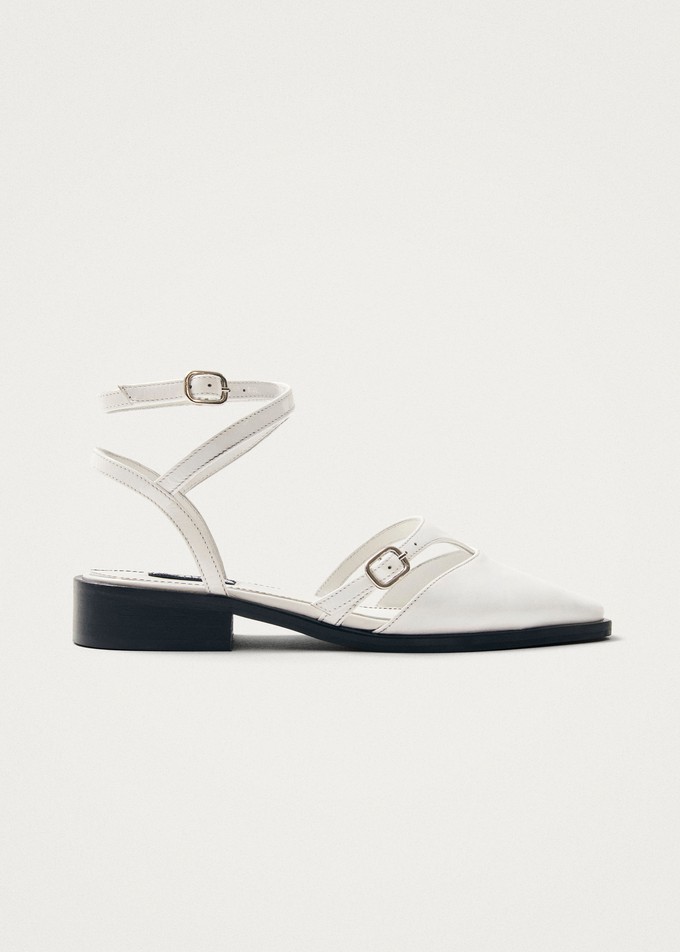Aveline Cream Leather Ballet Flats from Alohas