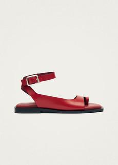 Tebas Red Leather Sandals via Alohas