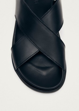 Nico Black Leather Sandals from Alohas