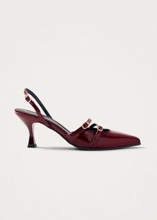 Joelle Burgundy Patent Leather Pumps via Alohas