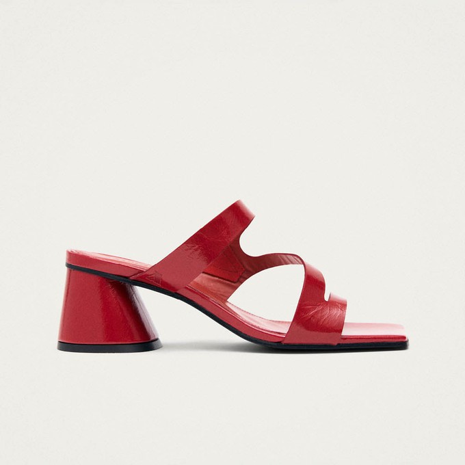 Orielle Rift Red Leather Sandals from Alohas
