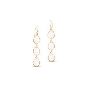 Sophia Tripple Pink Quartz Dangle Earrings from Amadeus