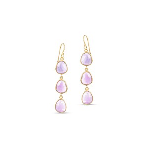 Sophia Triple Amethyst Dangle Earrings from Amadeus