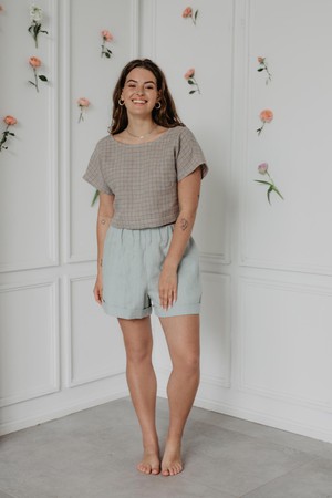 MIA shorts in Sage Green from AmourLinen