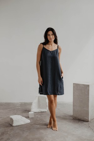 ZOE dress in Charcoal from AmourLinen