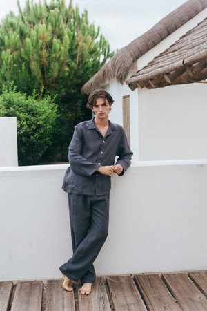 Loungewear set OLIVER in Charcoal from AmourLinen