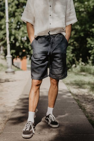 HERMES shorts in Charcoal from AmourLinen