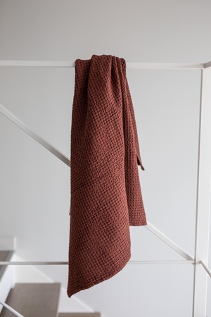 Linen waffle bath towel in Terracotta from AmourLinen Linen waffle bath towel in Terracotta from AmourLinen