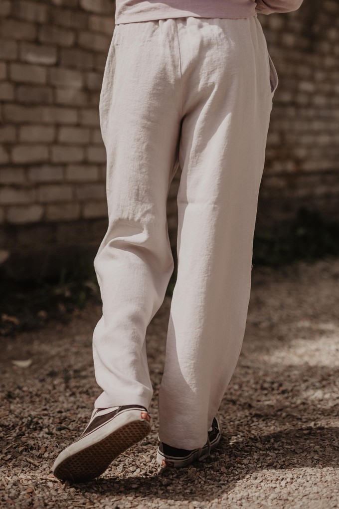 Adonis classic linen pants in Cream from AmourLinen
