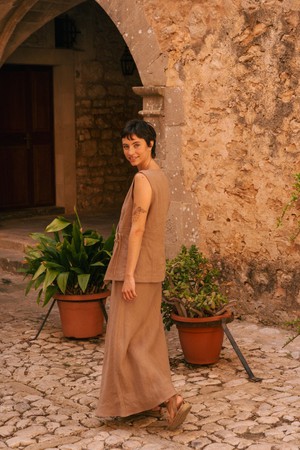BLANCA top in Rosy Brown from AmourLinen