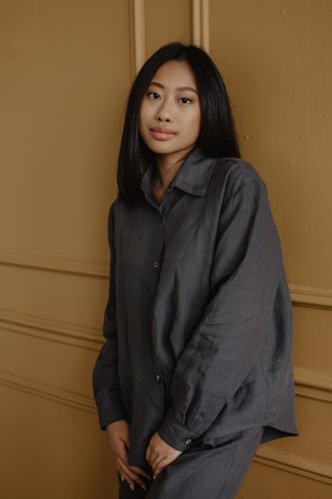 ODENSE shirt in Charcoal from AmourLinen